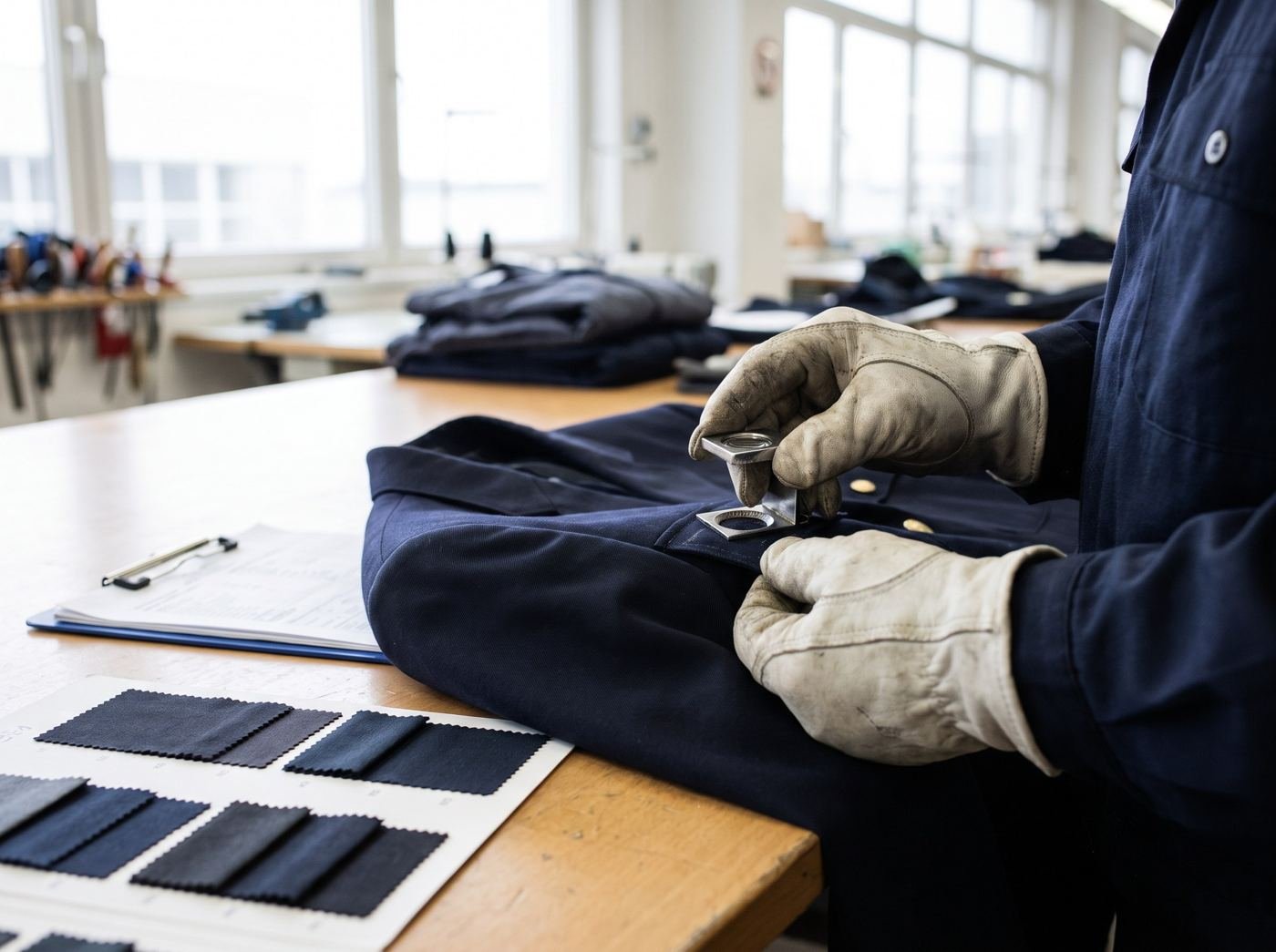 Quality inspection of a uniform jacket